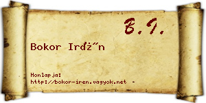 Bokor Irén névjegykártya