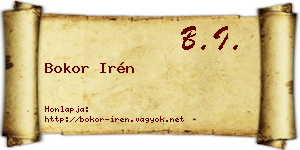 Bokor Irén névjegykártya